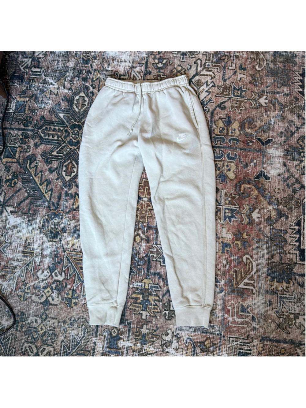 Women's Nike Jogger Sweatpants Size S Beige White